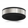 Chisel Stainless Steel Brushed Black Silicone Center 8mm Band