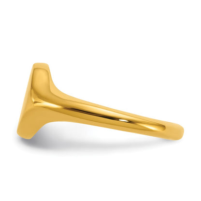 Chisel Stainless Steel Polished Yellow IP-Plated Round Disk Ring