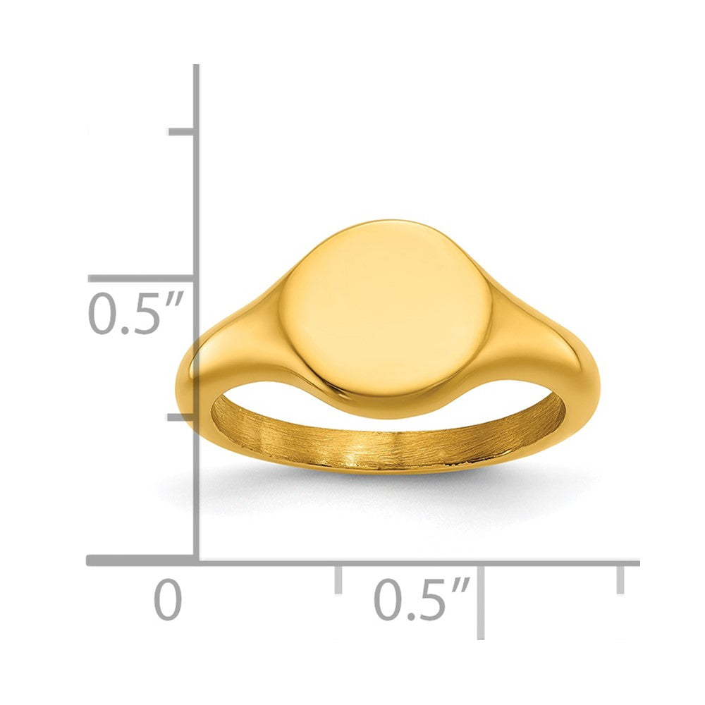 Chisel Stainless Steel Polished Yellow IP-Plated Round Disk Ring
