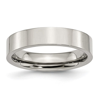 Chisel Stainless Steel Polished 5mm Flat Band
