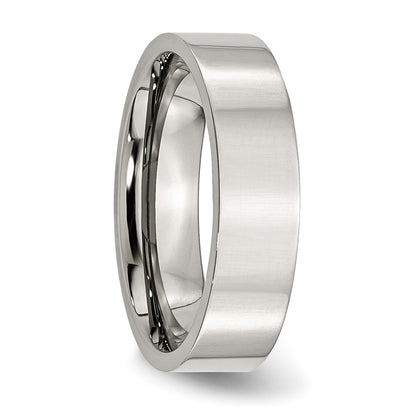 Chisel Stainless Steel Polished 6mm Flat Band