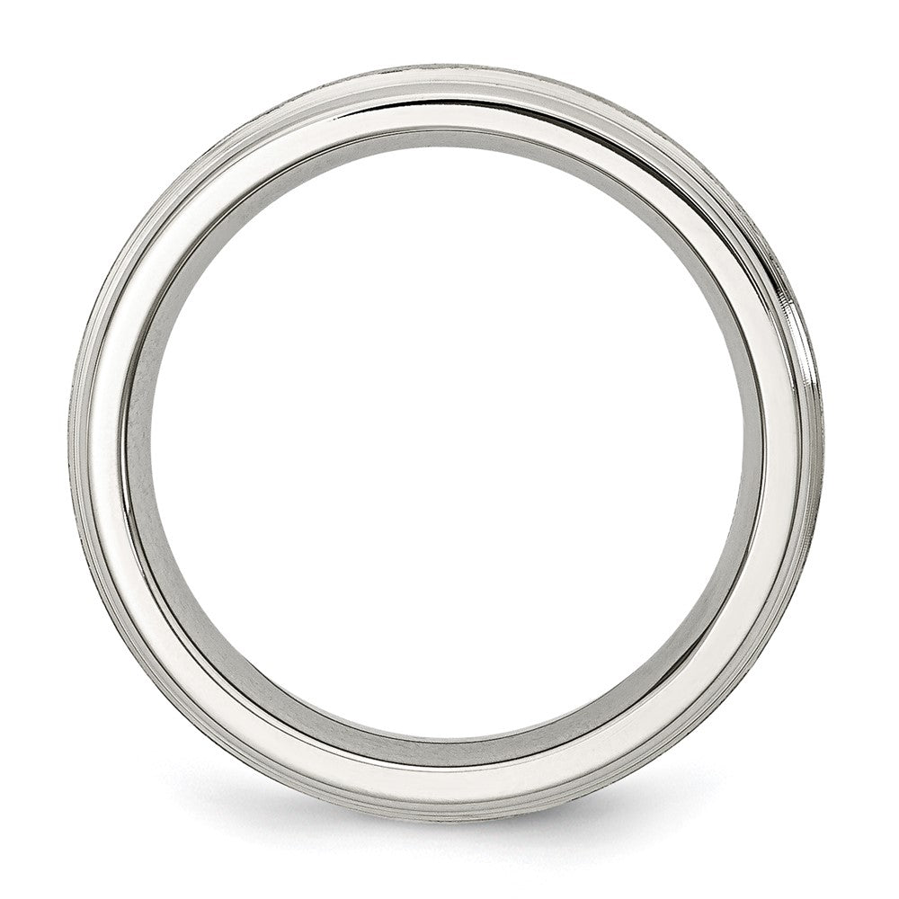 Chisel Stainless Steel Polished with Satin Center 6mm Grooved Edge Band