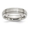 Chisel Stainless Steel Polished with Satin Center 6mm Grooved Edge Band