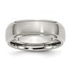 Chisel Stainless Steel Polished with Brushed Center 7mm Ridged Edge Band