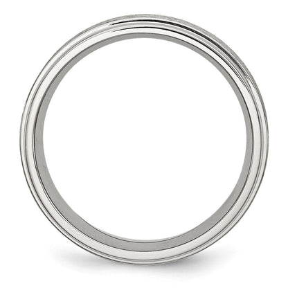Chisel Stainless Steel Brushed and Polished 8mm Grooved Edge Band
