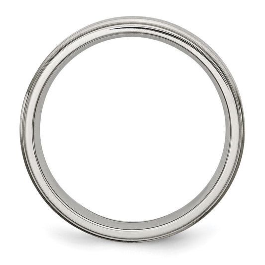 Chisel Stainless Steel Brushed and Polished 6mm Grooved Edge Band