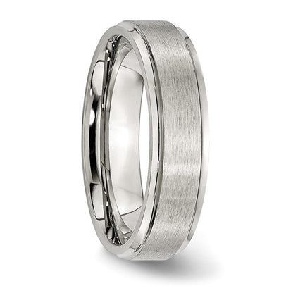 Chisel Stainless Steel Brushed and Polished 6mm Grooved Edge Band