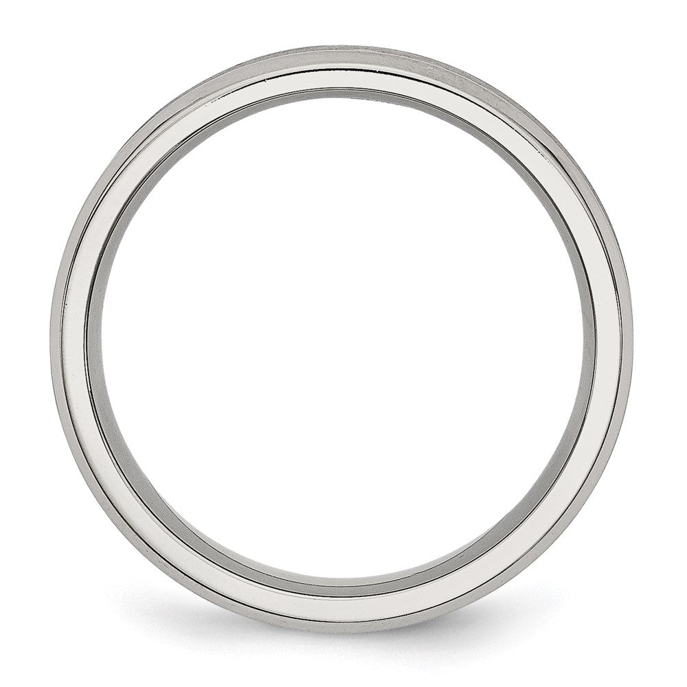 Chisel Stainless Steel Brushed and Polished Concave 6mm Beveled Edge Band