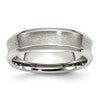 Chisel Stainless Steel Brushed and Polished Concave 6mm Beveled Edge Band