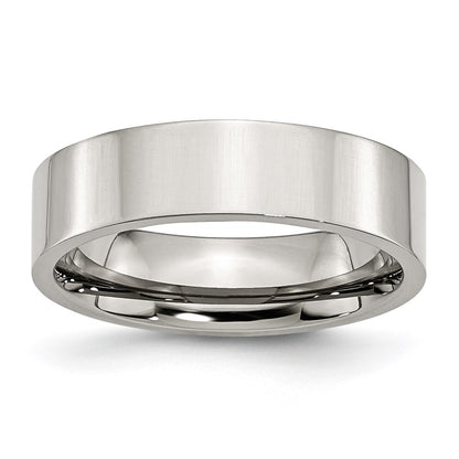 Chisel Stainless Steel Polished 6mm Flat Band