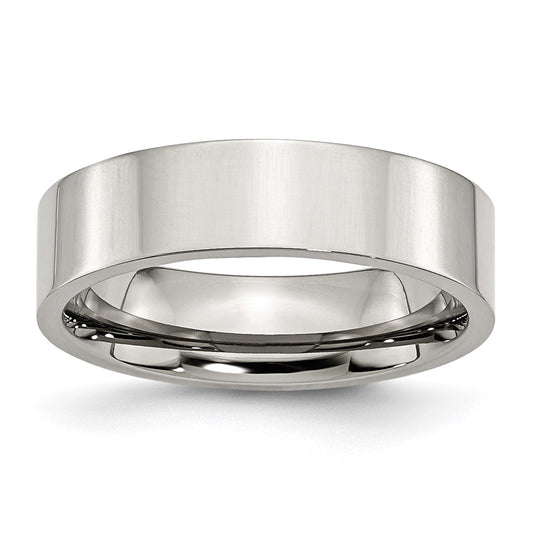 Chisel Stainless Steel Polished 6mm Flat Band