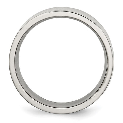 Chisel Stainless Steel Polished 8mm Flat Band