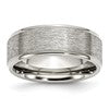 Chisel Stainless Steel Polished with Grain Finish Center 8mm Ridged Edge Band