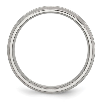 Chisel Stainless Steel Polished with Brushed Edge 6mm Grooved Band