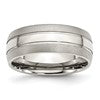Chisel Stainless Steel Polished with Brushed Edge 8mm Grooved Band
