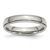 Chisel Stainless Steel Polished 4mm Grooved and Beaded Band