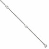 Chisel Stainless Steel Polished Hearts 9 inch Anklet Plus 1 inch Extension