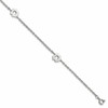Chisel Stainless Steel Polished Flowers 9 inch Anklet Plus 1 inch Extension