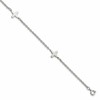 Chisel Stainless Steel Polished Cross Charms 9 inch Anklet Plus 1 inch Extension