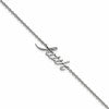 Chisel Stainless Steel Polished FAITH 9 inch Anklet Plus 1 inch Extension