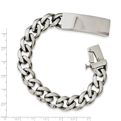 Chisel Stainless Steel Polished Curb Chain 8.5 inch ID Bracelet