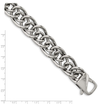 Chisel Stainless Steel Polished Large and Small Oval Link 8.25 inch Bracelet
