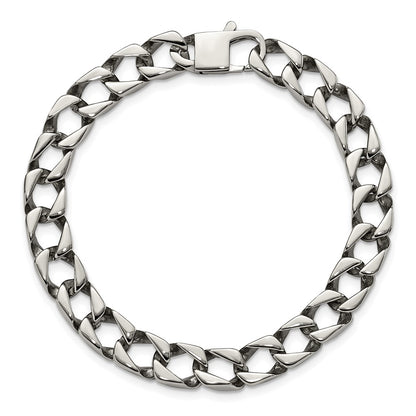 Chisel Stainless Steel Polished 8.5 inch Square Link Bracelet