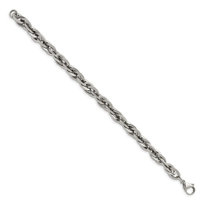 Chisel Stainless Steel Polished 8.25 inch Oval Links Bracelet