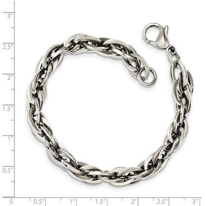 Chisel Stainless Steel Polished 8.25 inch Oval Links Bracelet