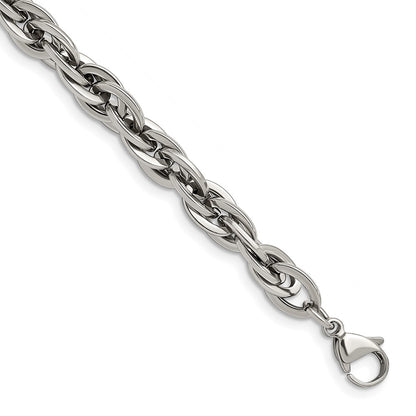 Chisel Stainless Steel Polished 8.25 inch Oval Links Bracelet