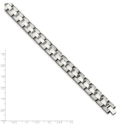 Chisel Stainless Steel Brushed and Polished 8.75 inch Link Bracelet