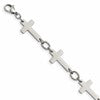 Chisel Stainless Steel Polished 8 inch Sideways Cross Link Bracelet