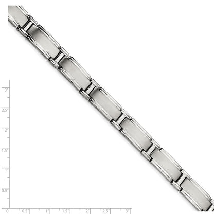 Chisel Stainless Steel Brushed and Polished 9.5 inch Link Bracelet