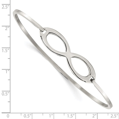 Chisel Stainless Steel Polished Infinity Symbol Bangle