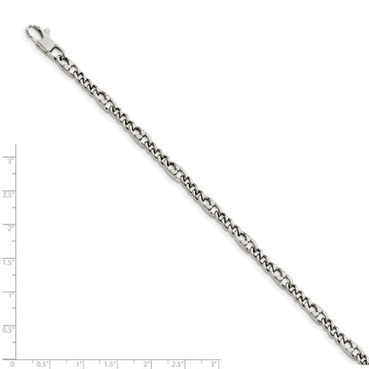 Chisel Stainless Steel Polished 4mm 8.5 inch Figaro Bracelet