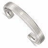 Chisel Stainless Steel Brushed and Polished Double Step Edge 11mm Cuff Bangle