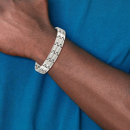 Chisel Stainless Steel Brushed and Polished 8.5 inch Link Bracelet