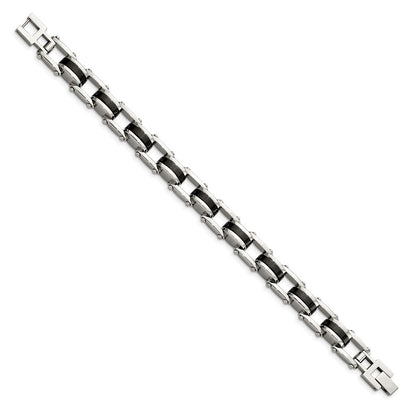 Chisel Stainless Steel Polished Black IP-plated 8.75 inch Bracelet