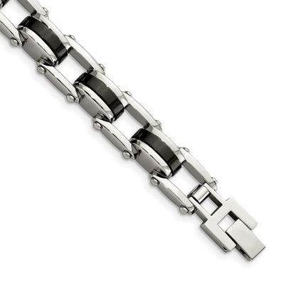 Chisel Stainless Steel Polished Black IP-plated 8.75 inch Bracelet