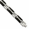 Chisel Stainless Steel Polished Black IP-plated 9 inch Link Bracelet