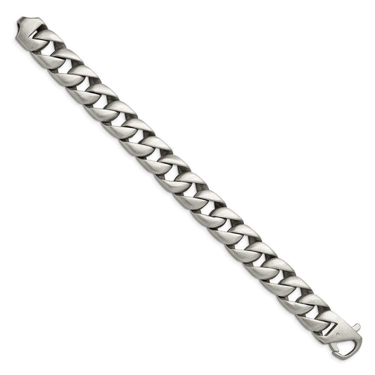 Chisel Stainless Steel Brushed 8.5 inch Curb Bracelet