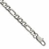 Chisel Stainless Steel Polished 6mm 8 inch Figaro Chain Bracelet