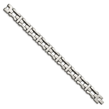 Chisel Stainless Steel Polished 8.5 inch Open Corss Link Bracelet