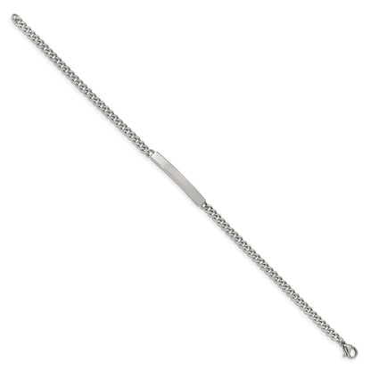 Chisel Stainless Steel Polished Flat Curb Chain 8.5 inch ID Bracelet