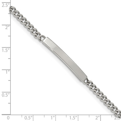 Chisel Stainless Steel Polished Flat Curb Chain 8.5 inch ID Bracelet