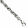 Chisel Stainless Steel Polished and Textured 8 inch Fancy Rope Bracelet