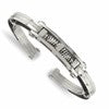 Chisel Stainless Steel Brushed and Polished with Black Carbon Fiber Inlay Hinged Bangle