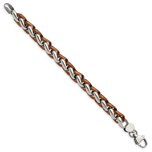 Chisel Stainless Steel Polished Brown IP-plated 8.25 inch Bracelet
