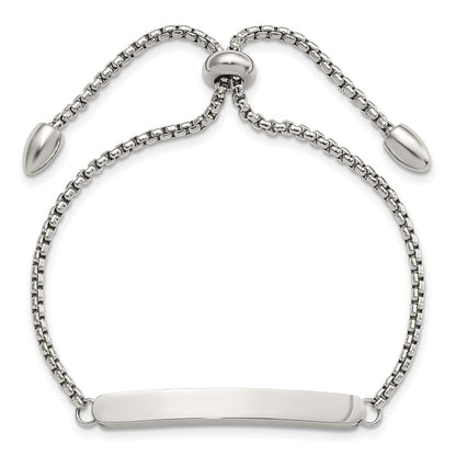 Chisel Stainless Steel Polished Adjustable ID Bracelet