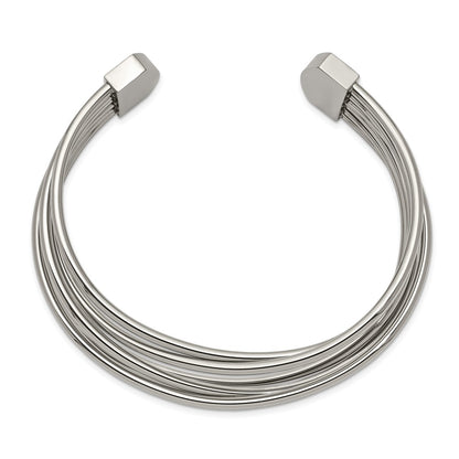 Chisel Stainless Steel Polished Twisted 18mm Cuff Bangle